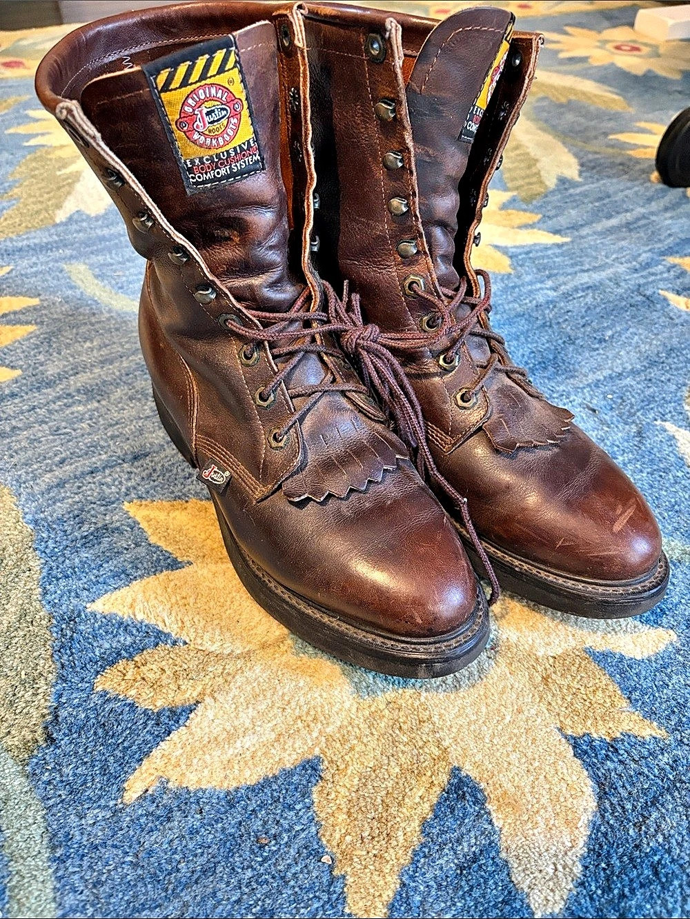 Justin Service Boot Leather Boots US 8 D